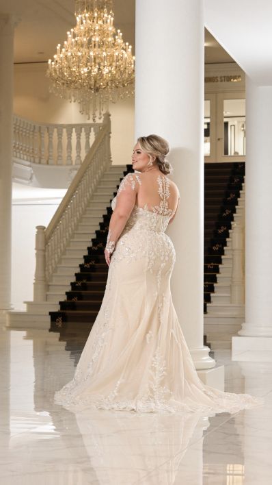 Ramona Koonings Couture bruidsmode KN2320 Bordeaux trouwjurk plus size wedding dress