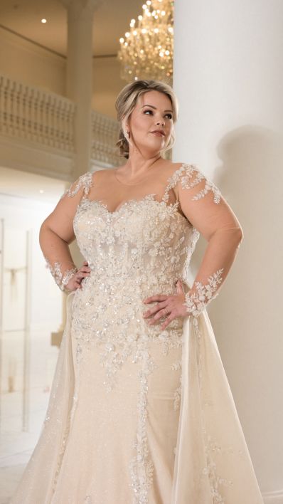 Ramona Koonings Couture bruidsmode KN2320 Bordeaux trouwjurk plus size wedding dress