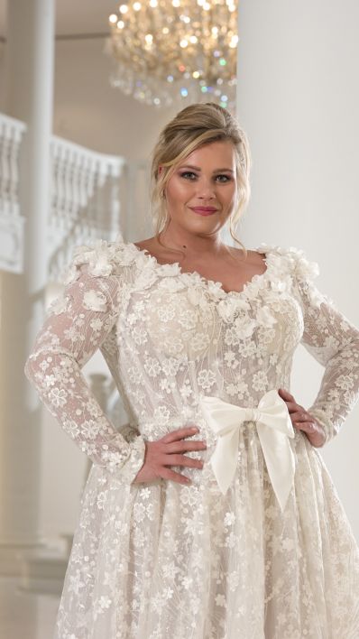 Ramona Koonings Couture bruidsmode KN2324 Sevilla trouwjurk plus size wedding dress
