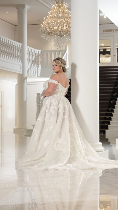 Ramona Koonings Couture bruidsmode KN2338 Shanghai trouwjurk plus size bridal dress