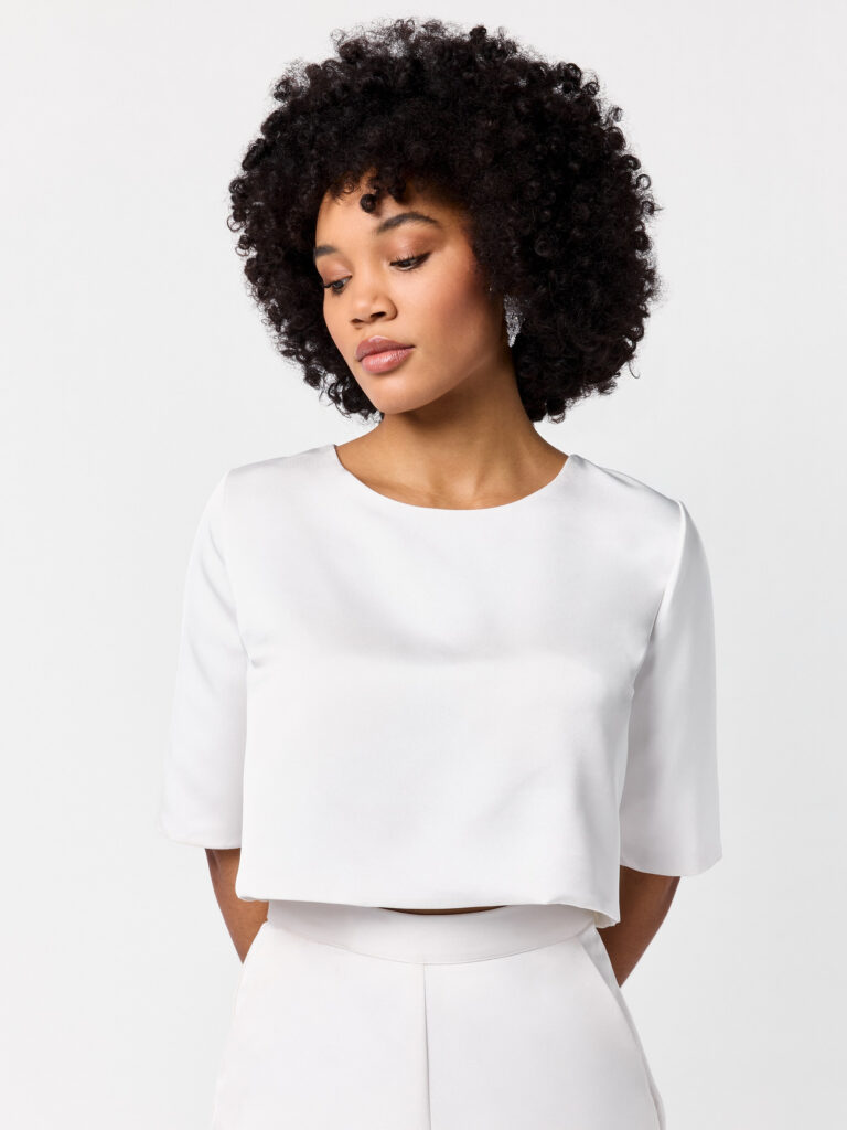 Poirier T-224 Top mat satijn | Gem| Lucia