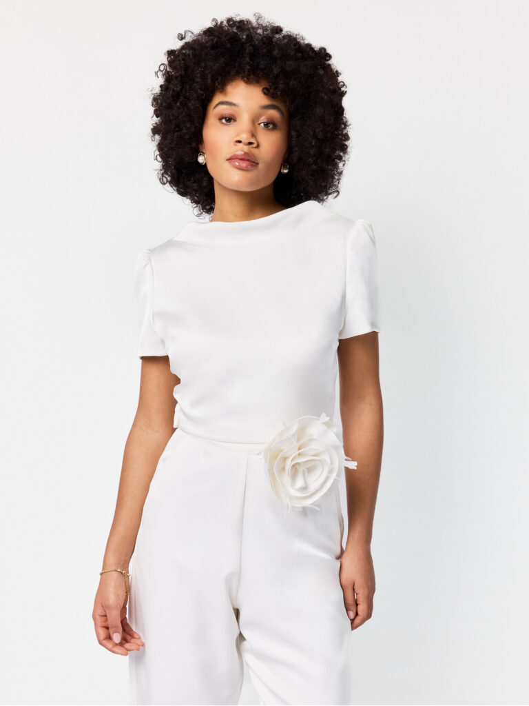 Poirier T-75401 Top | Mat satijn | Gem | Lucia