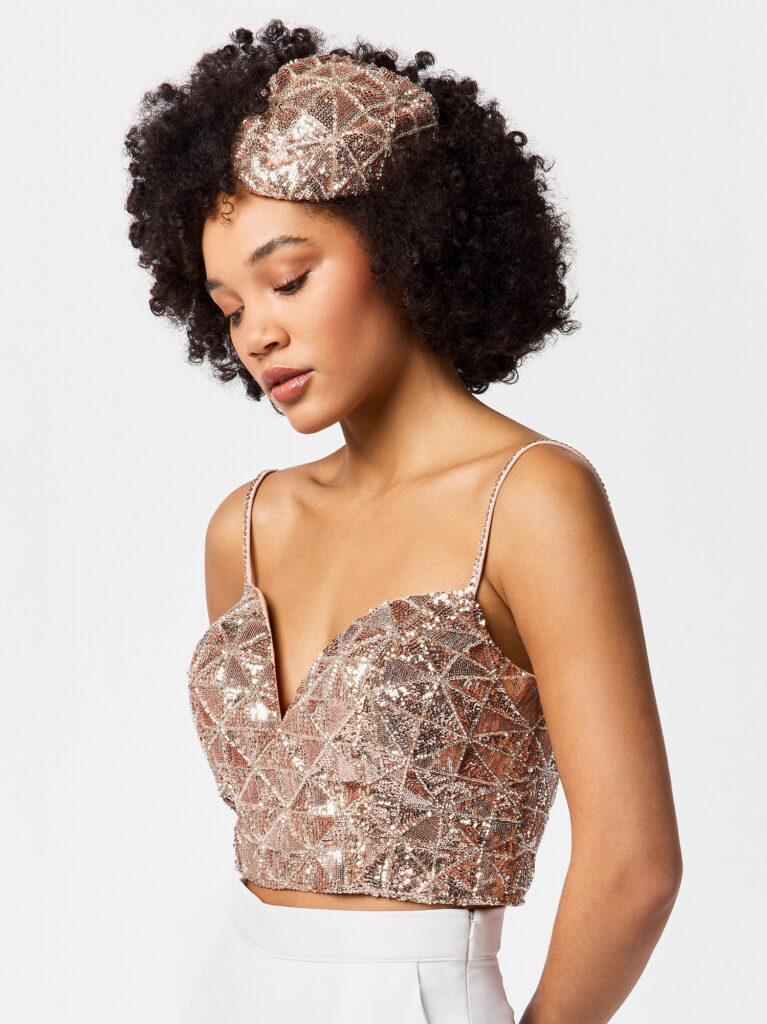 Poirier T-75423 Top | Pailletten