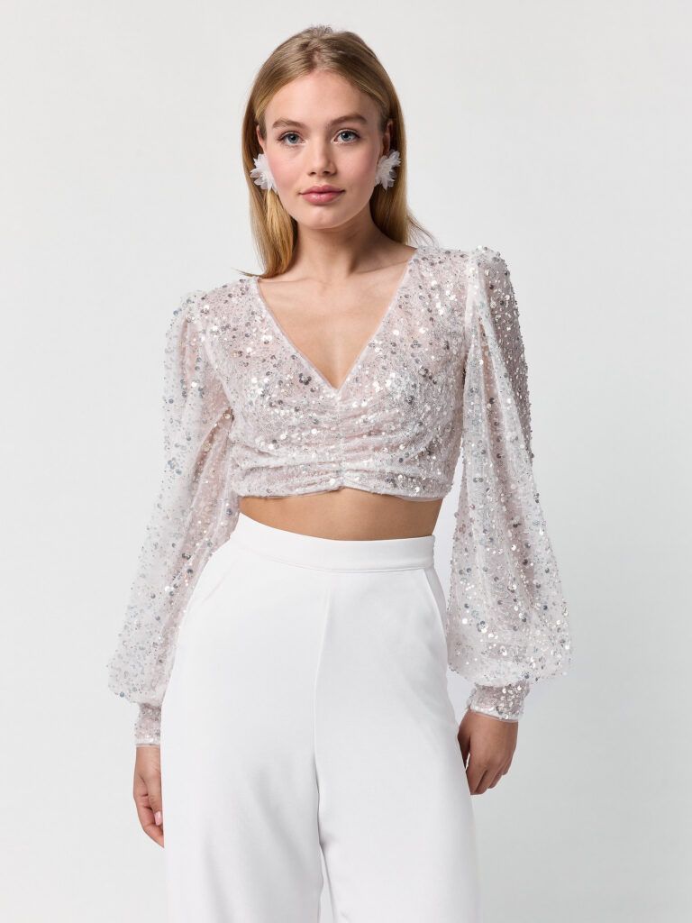 Poirier T-75426 Top | Pailletten