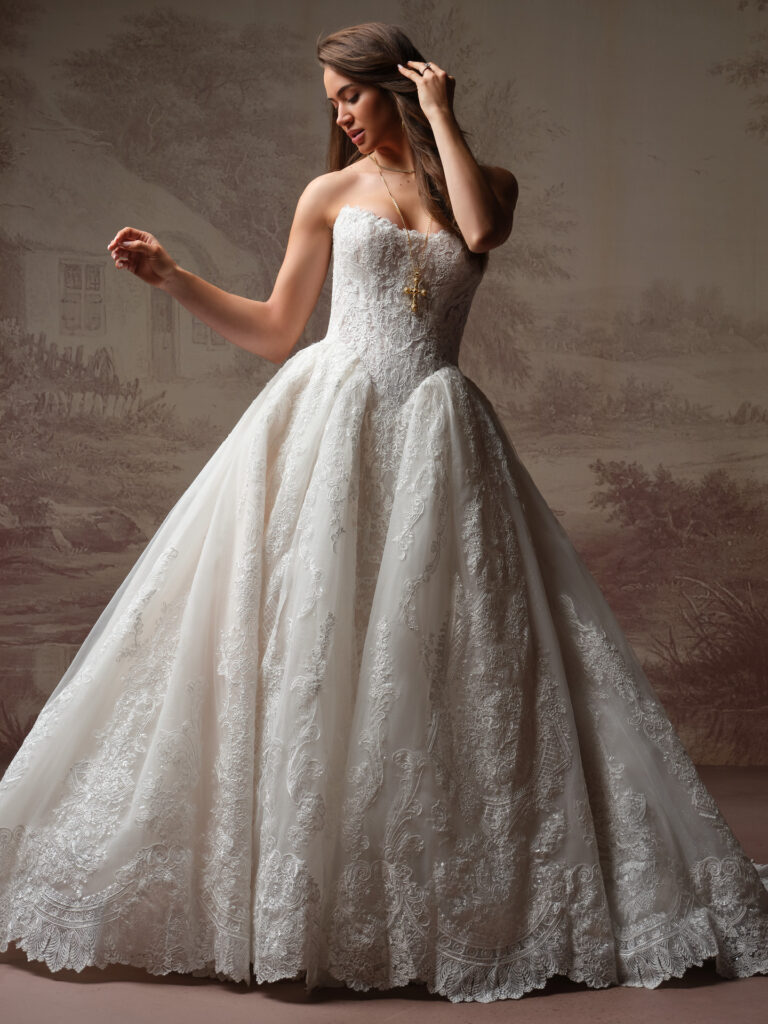 Sottero Midgley YESENIA (F6SZ066A01 – Unlined bodice, Glitter tulle) & sleeves (YYDS0+F6SZ066000)